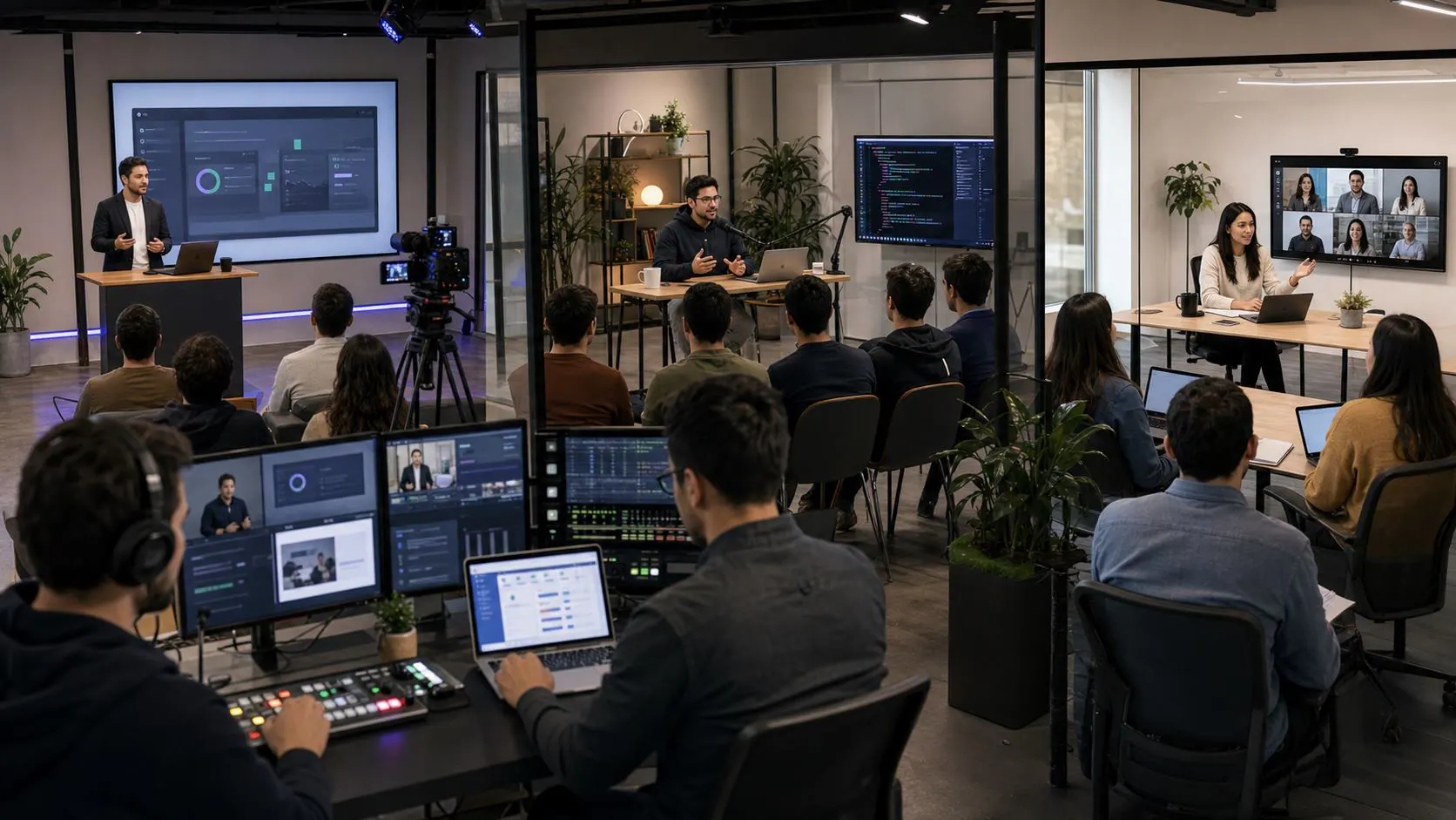 Casos de uso de eventos digitales para empresas tecnológicas Lanzamiento de software, webinar técnico y capacitación virtual para clientes
