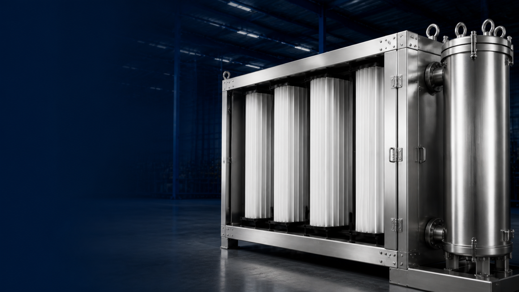 Sistema HVAC industrial con filtración